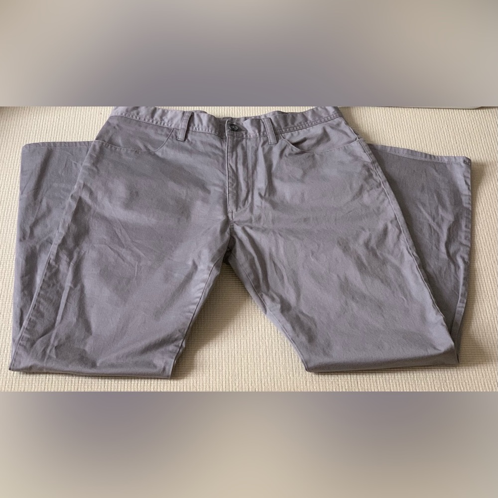 Perry Ellis Men Slim Fit Pants Size, 34x32 Gray Cotton/Spandex Stretch